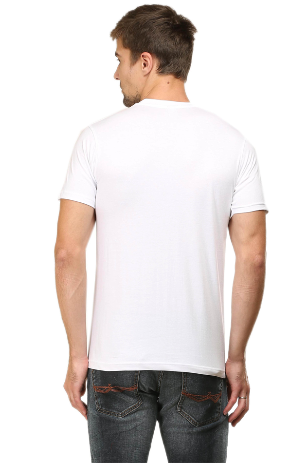 White roundneck mens tshrit back