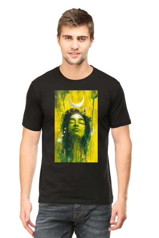 Lord shiva cotton black tshirt for men front