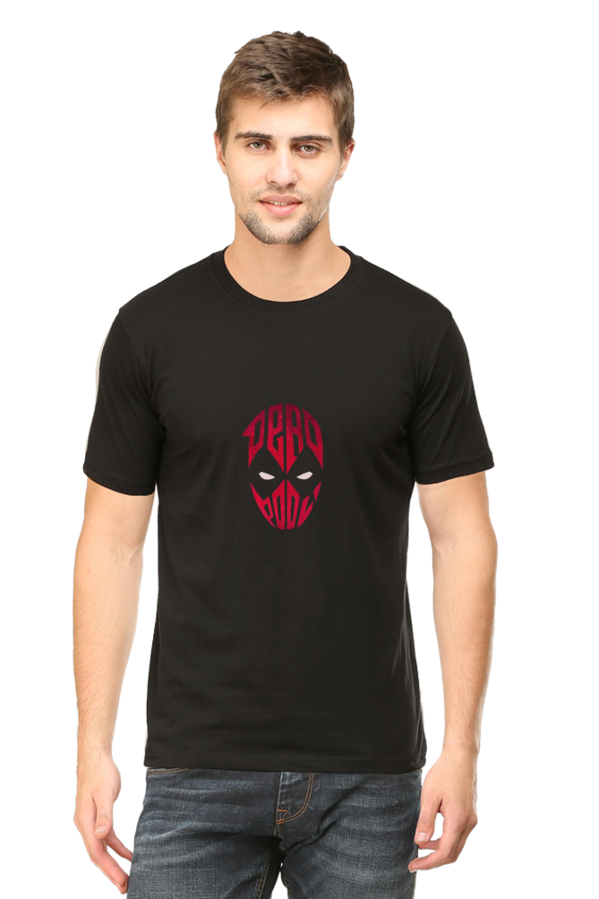 Deadpool cotton black tshirt for men front